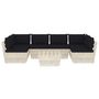 Voir la diapositive 3 : VIDAXL Salon de jardin palette 7 pcs avec coussins bois d'epicea