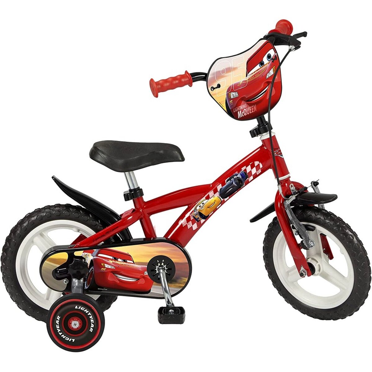 Velo 12 pouces Cars Disney Garcon 3 5 ans Stabilisateur pas cher