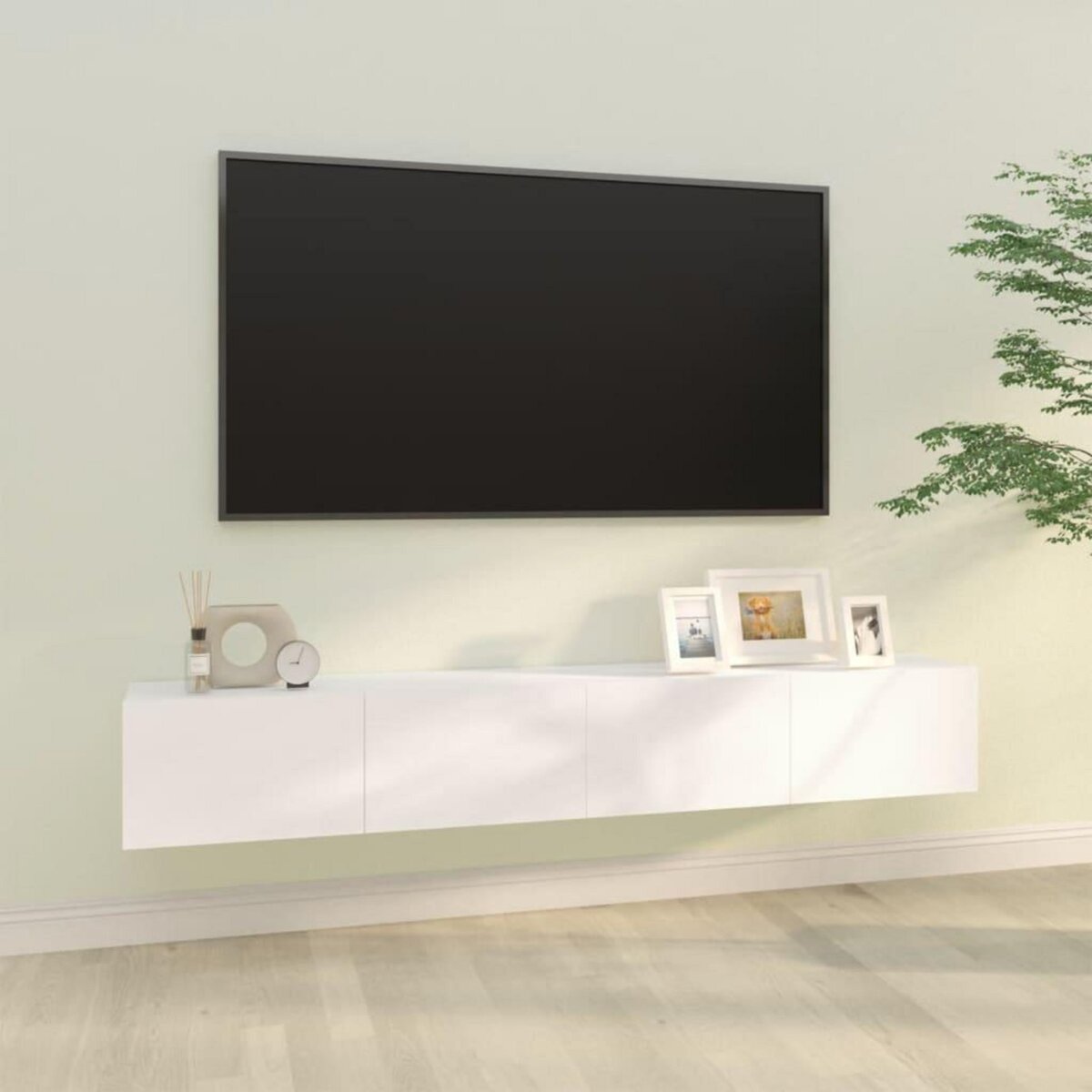 VIDAXL Meubles TV muraux 2 pcs blanc 100x30x30 cm bois d'ingenierie