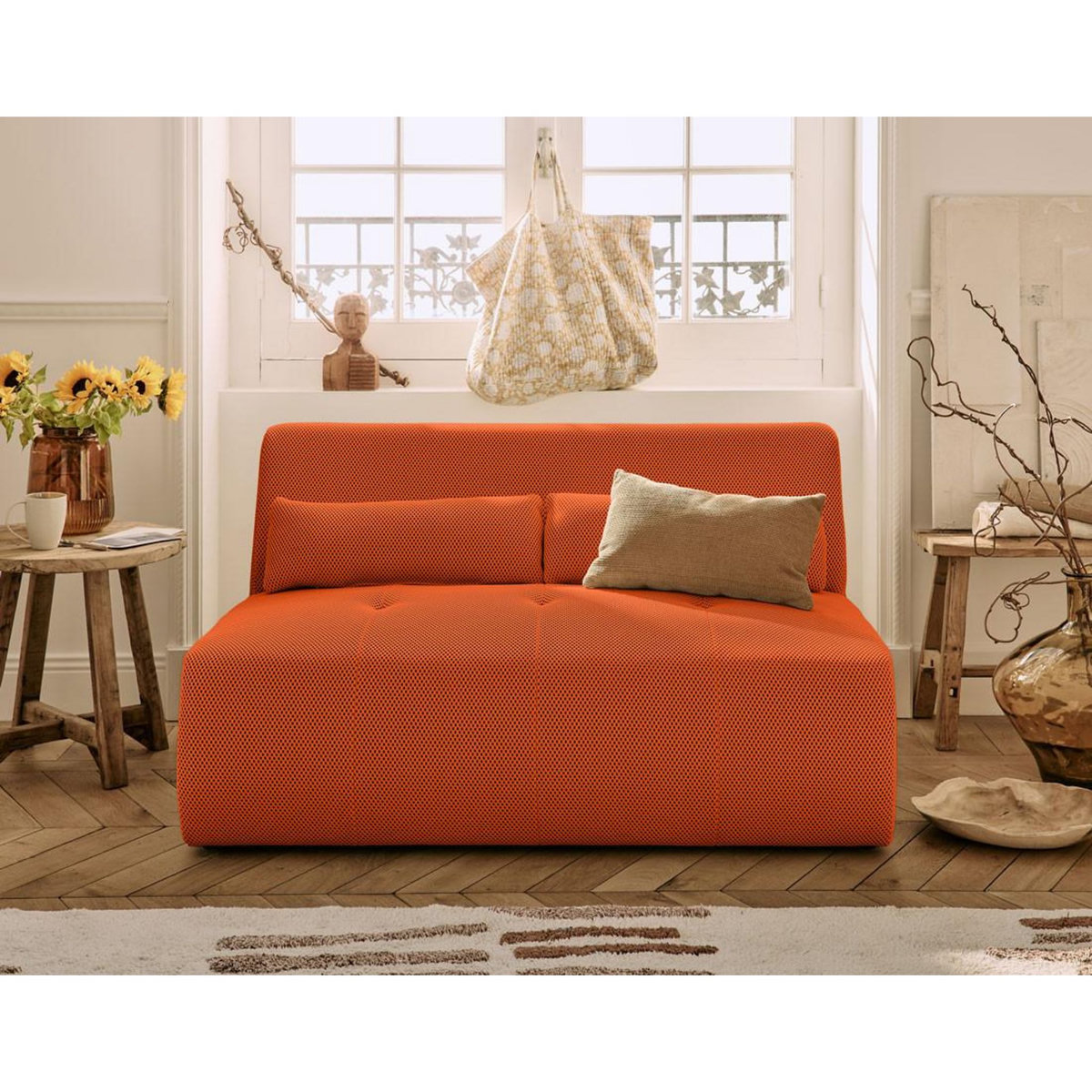 LISA DESIGN Onyx - canapé droit 2 places - en tissu mailles 3d