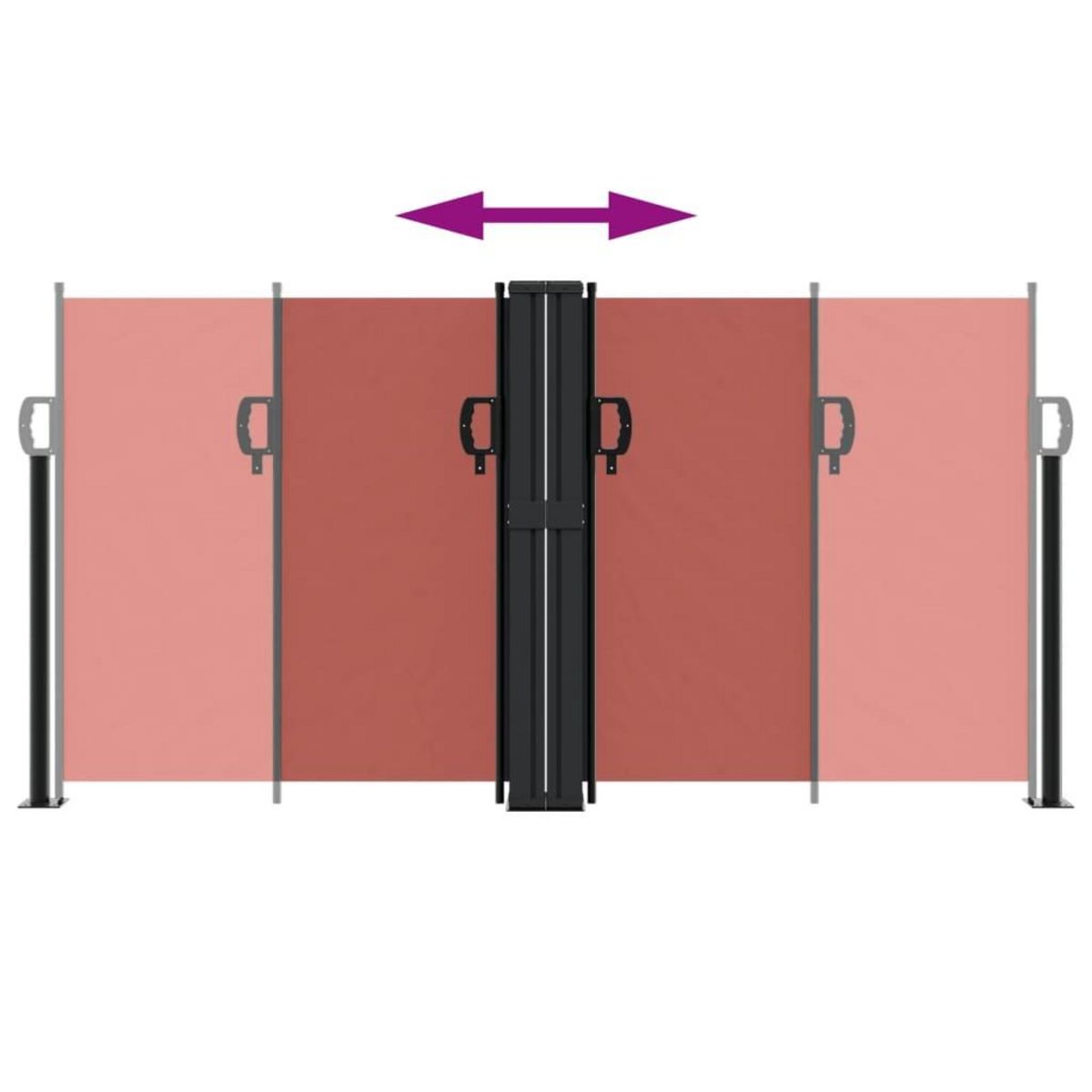 VIDAXL Auvent lateral retractable terre cuite 120x1200 cm