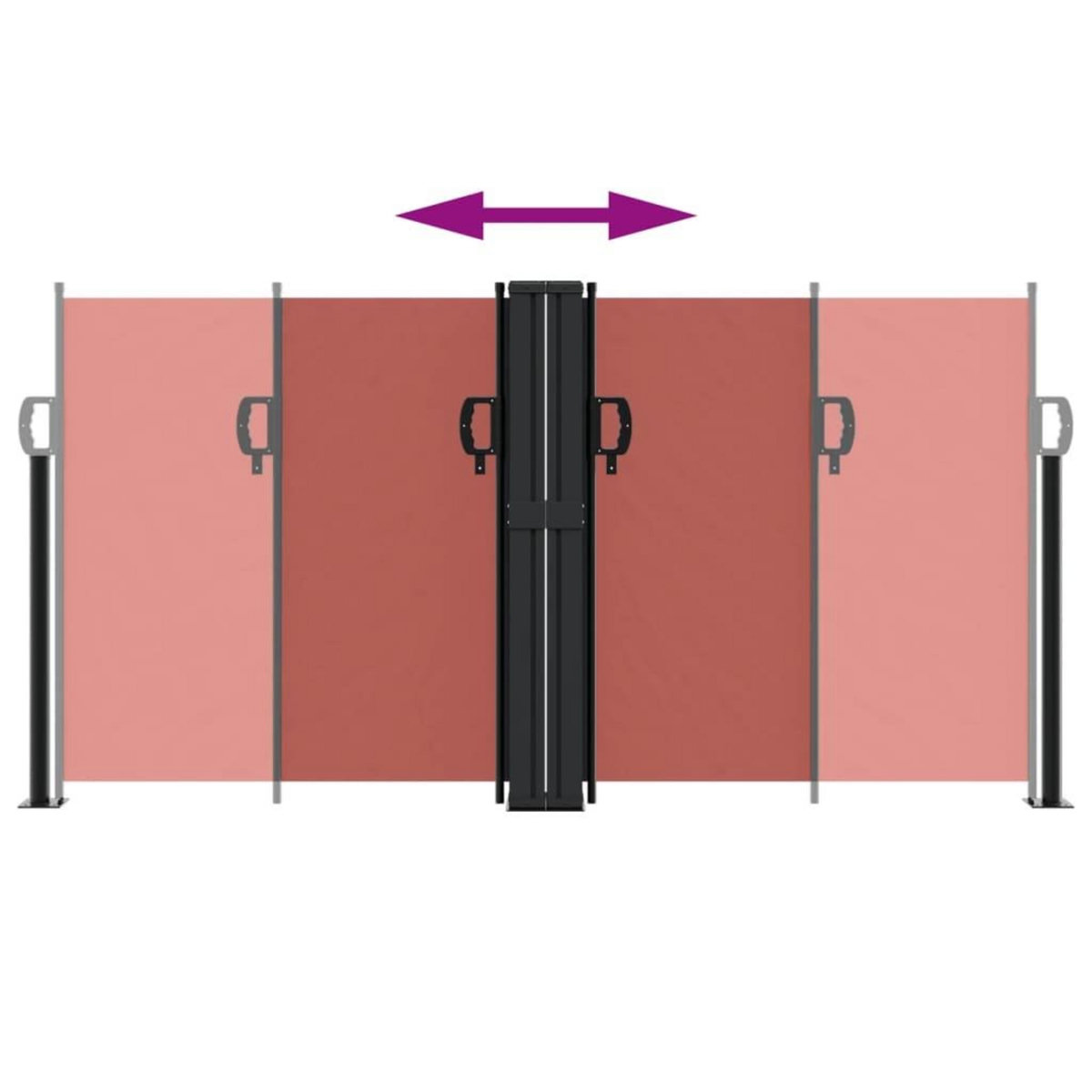 VIDAXL Auvent lateral retractable terre cuite 120x1200 cm