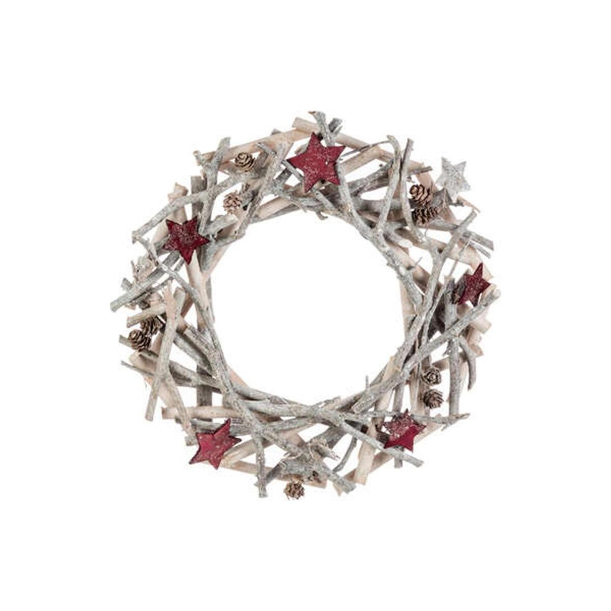 ATMOSPHERA Couronne de noël  première étoile  32cm gris
