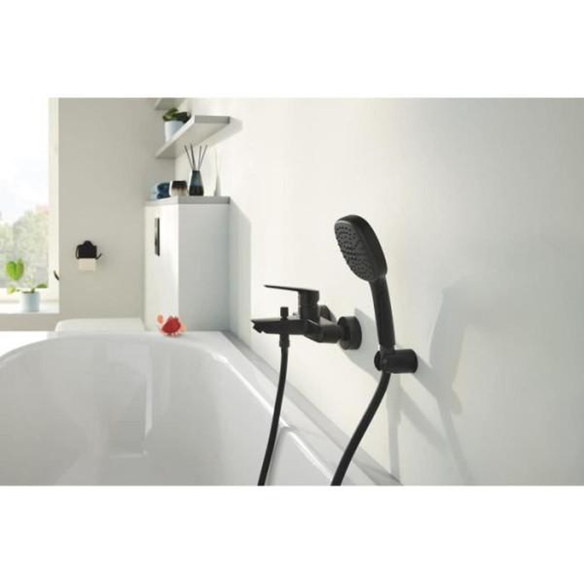 Voir la diapositive 2 : Grohe Pommeau de douche - GROHE Vitalio Comfort 110 263972431 - 2 jets (Pluie/Stimulant) - Sélection facile - Economie d'eau - Noir M
