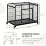 Voir la diapositive 3 : PAWHUT Cage pour chien pliable cage de transport sur roulettes 2 portes verrouillables plateau amovible dim. 94L x 58l x 69H cm métal gris noir
