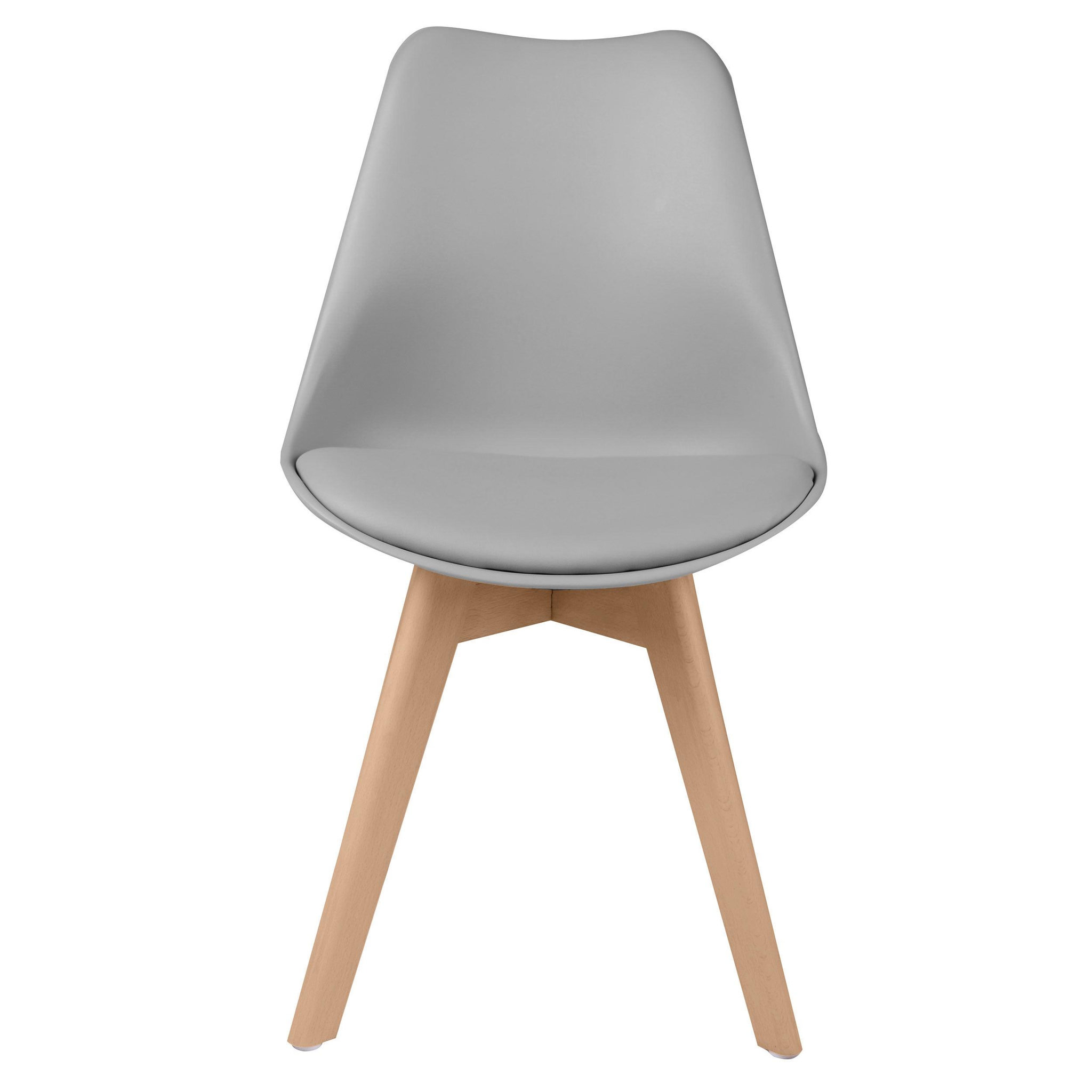 Voir la diapositive 6 : MAISON PAVANE Lot de 2 chaises gris clair et pieds bois-skandi