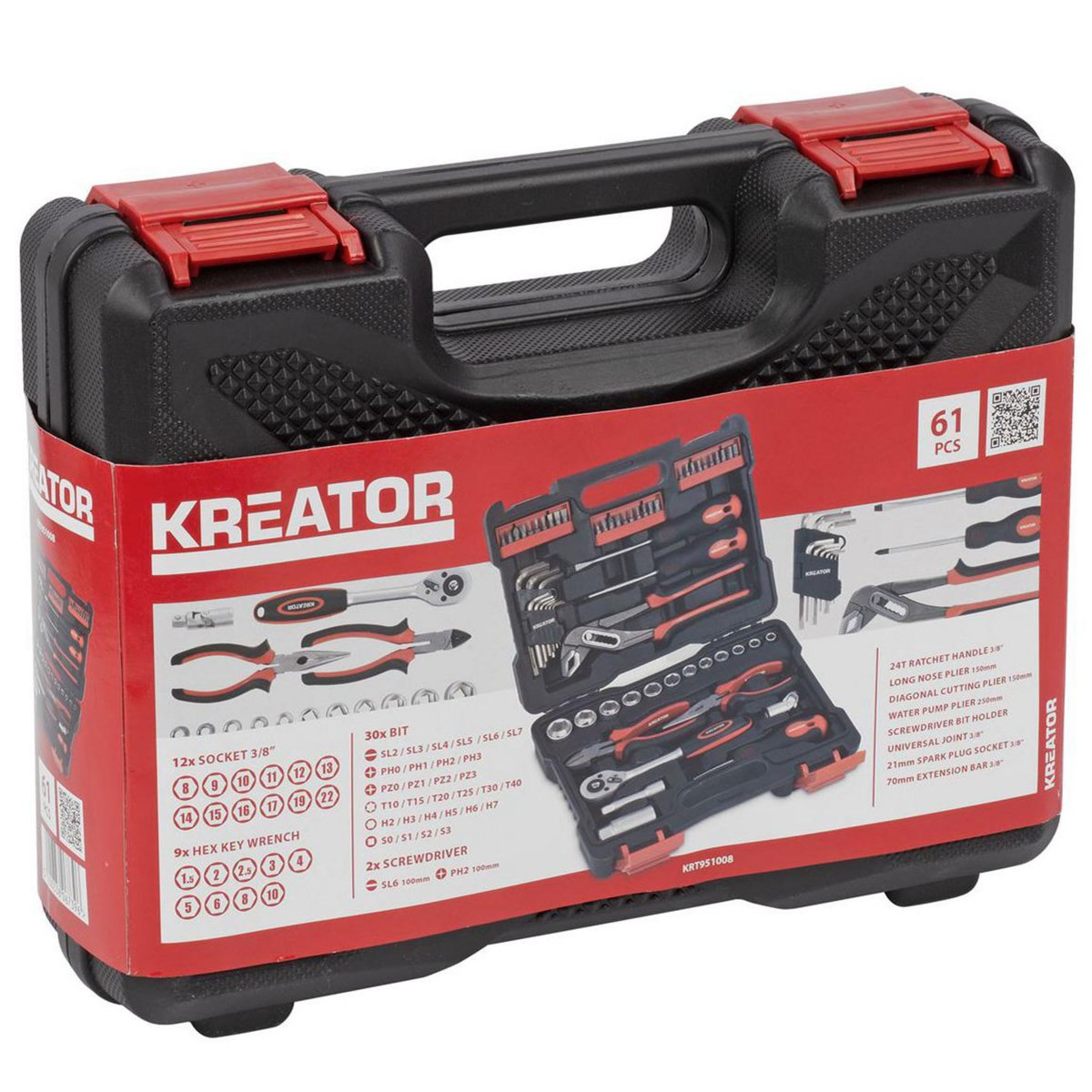 KREATOR Mallette à outils 61 pièces Kreator