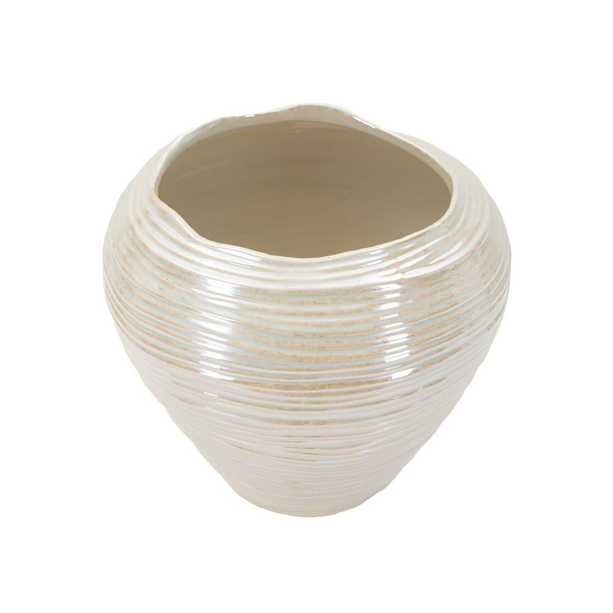 Voir la diapositive 2 : Paris Prix Vase rond en céramique  perly  27cm blanc