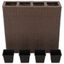 Voir la diapositive 4 : VIDAXL Lits sureleves de jardin et 4 pots 2 pcs Resine tressee Marron