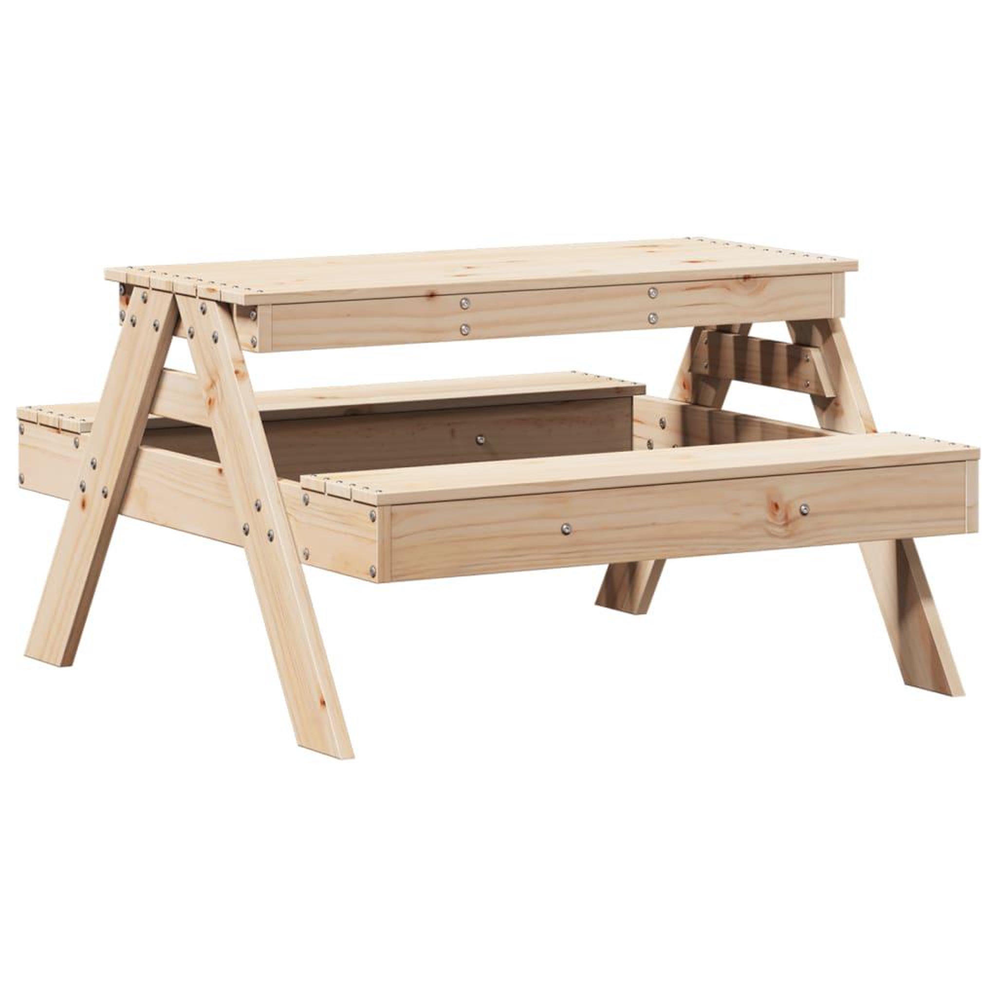 Voir la diapositive 2 : VIDAXL Table de pique-nique pour enfants 88x97x52cm bois massif de pin