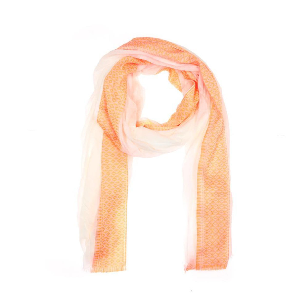 SUBLEVEL Foulard Crème/Orange Femme Sublevel