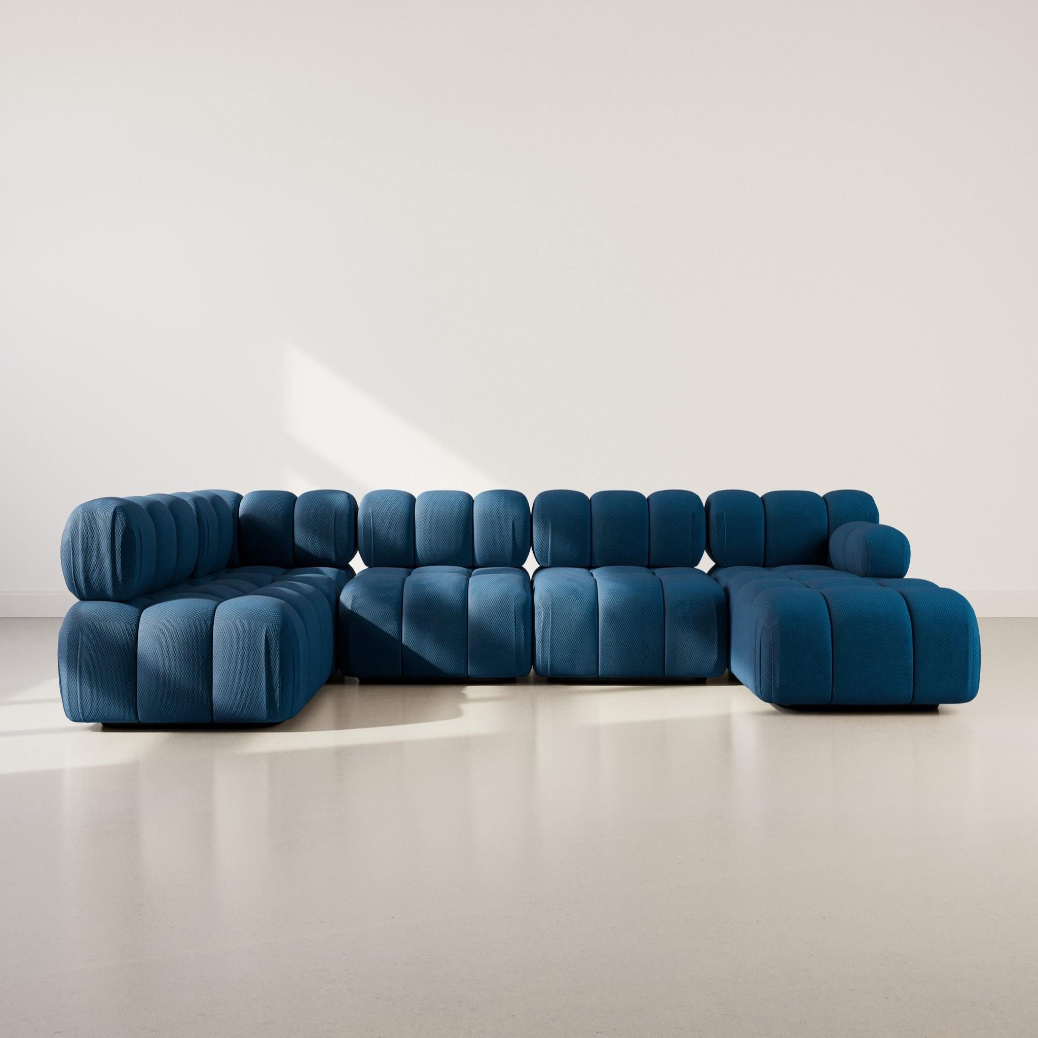 Voir la diapositive 2 : LISA DESIGN Ruby - canapé panoramique modulable d'angle gauche 7 places en velours texturé