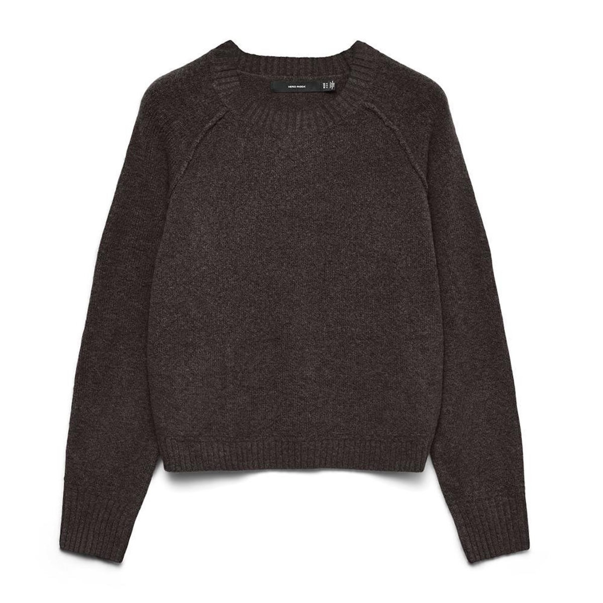 Vero Moda Pull Marron Foncé Femme Vero Moda Maquarius Raglan