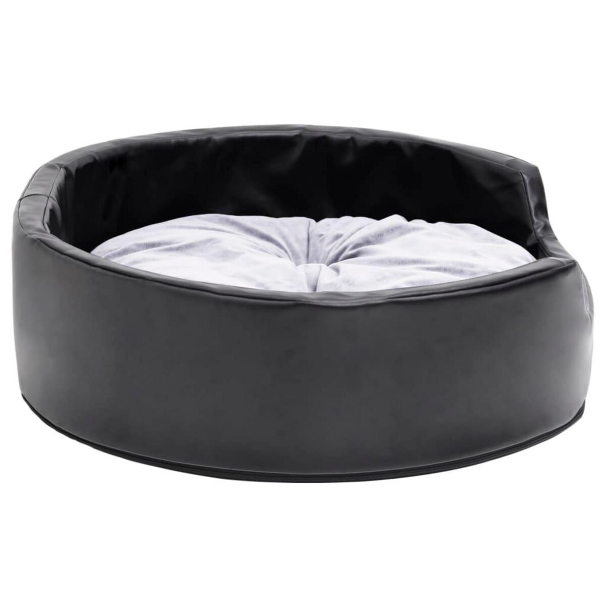 VIDAXL Lit pour chiens Noir et gris 69x59x19 cm Peluche et similicuir