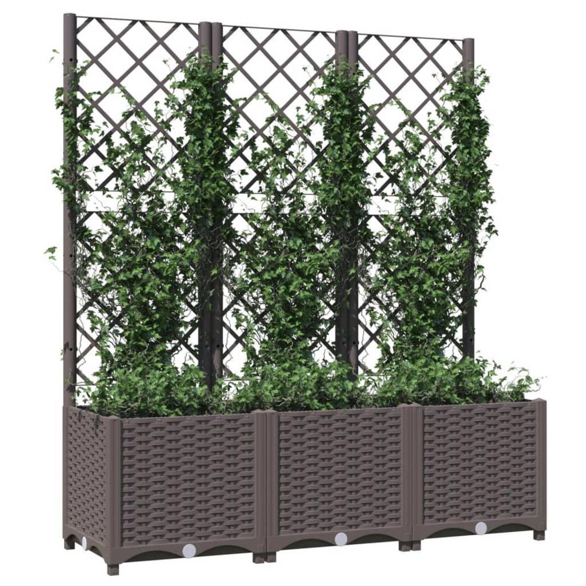 VIDAXL Jardiniere avec treillis Marron 120 x 40 x 136 cm PP