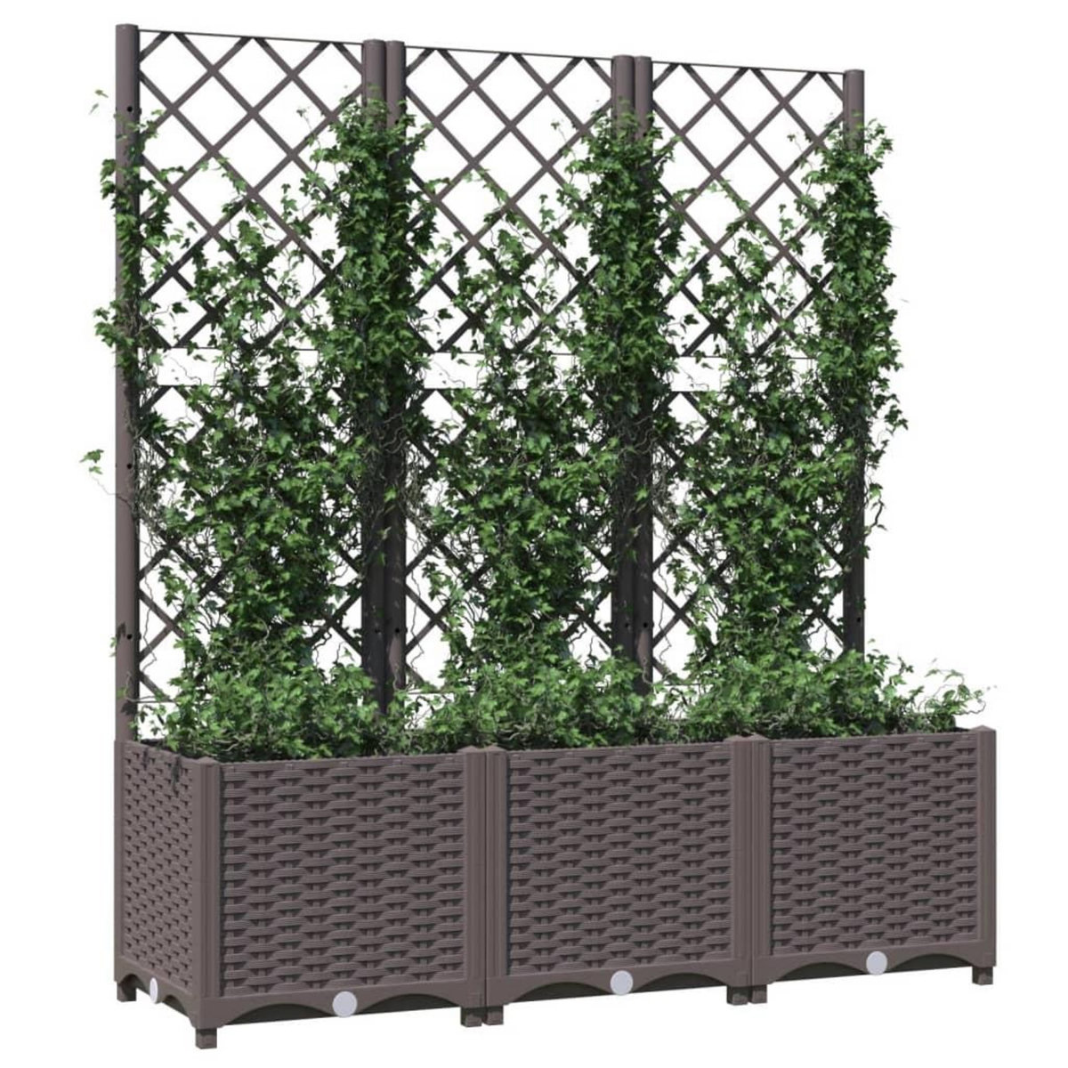 VIDAXL Jardiniere avec treillis Marron 120 x 40 x 136 cm PP