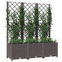 Voir la diapositive 3 : VIDAXL Jardiniere avec treillis Marron 120 x 40 x 136 cm PP