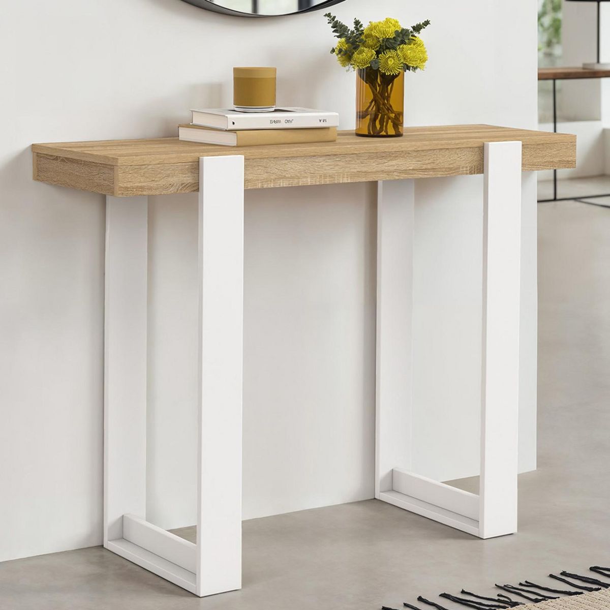 ID MARKET Console PHOENIX bois et blanc