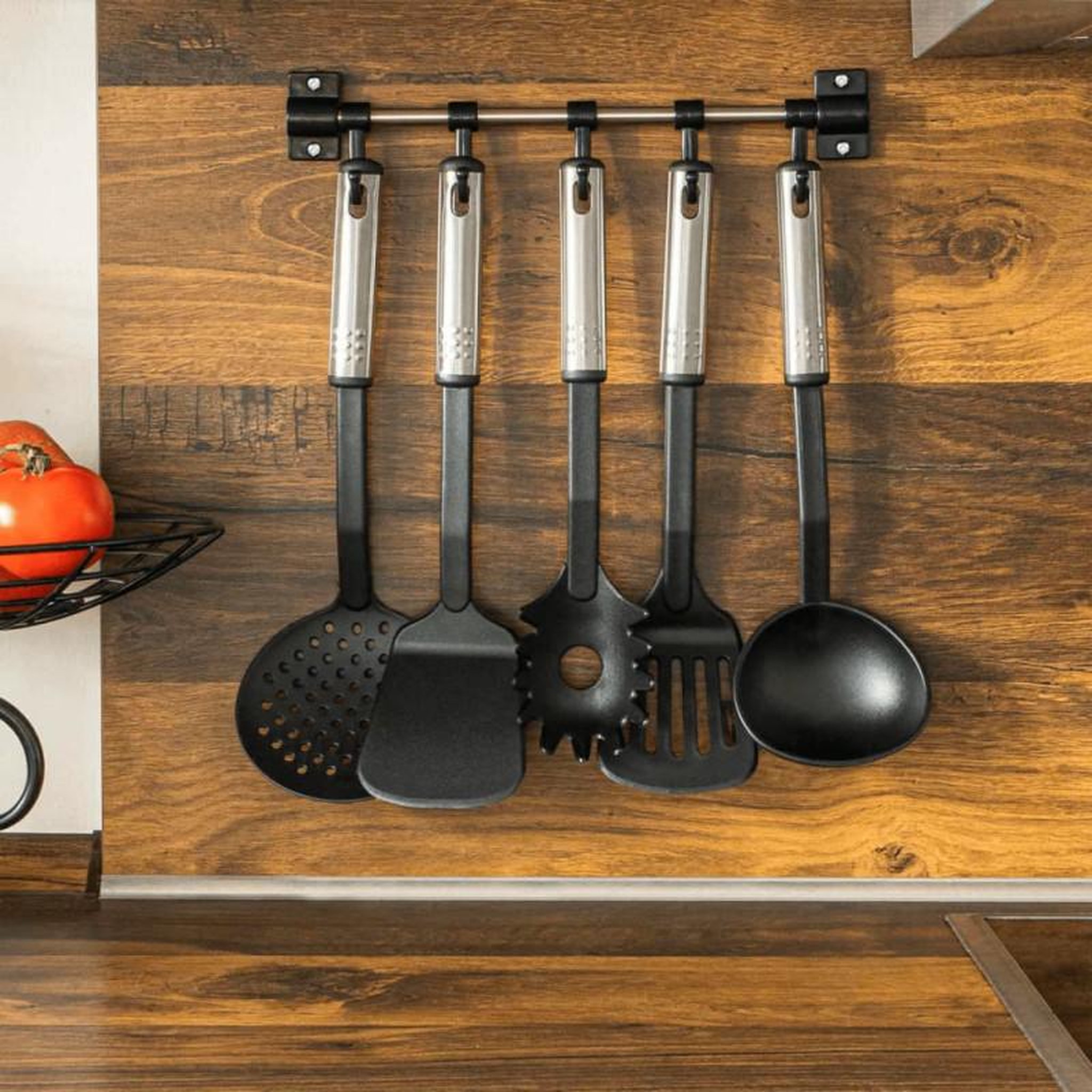 Voir la diapositive 3 : HI HI Ensemble d ustensiles de cuisine 6 pcs Noir et argenté