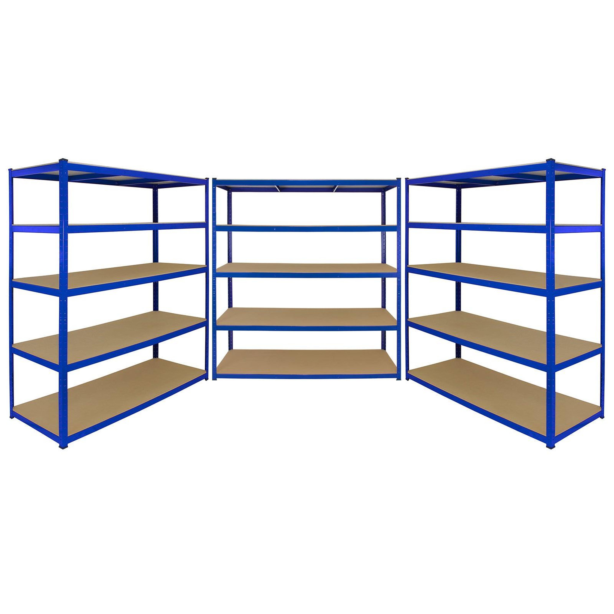 MONSTER RACKING 3 rayonnages t-rax en acier bleu 160cm x 60cm x 180cm