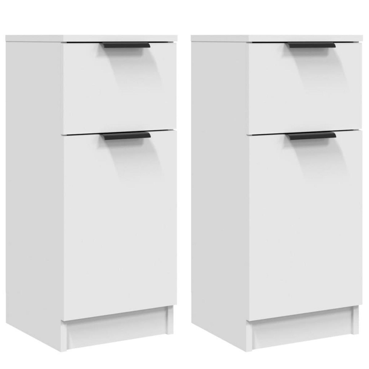 VIDAXL Buffets 2 pcs blanc 30x30x70 cm bois d'ingenierie
