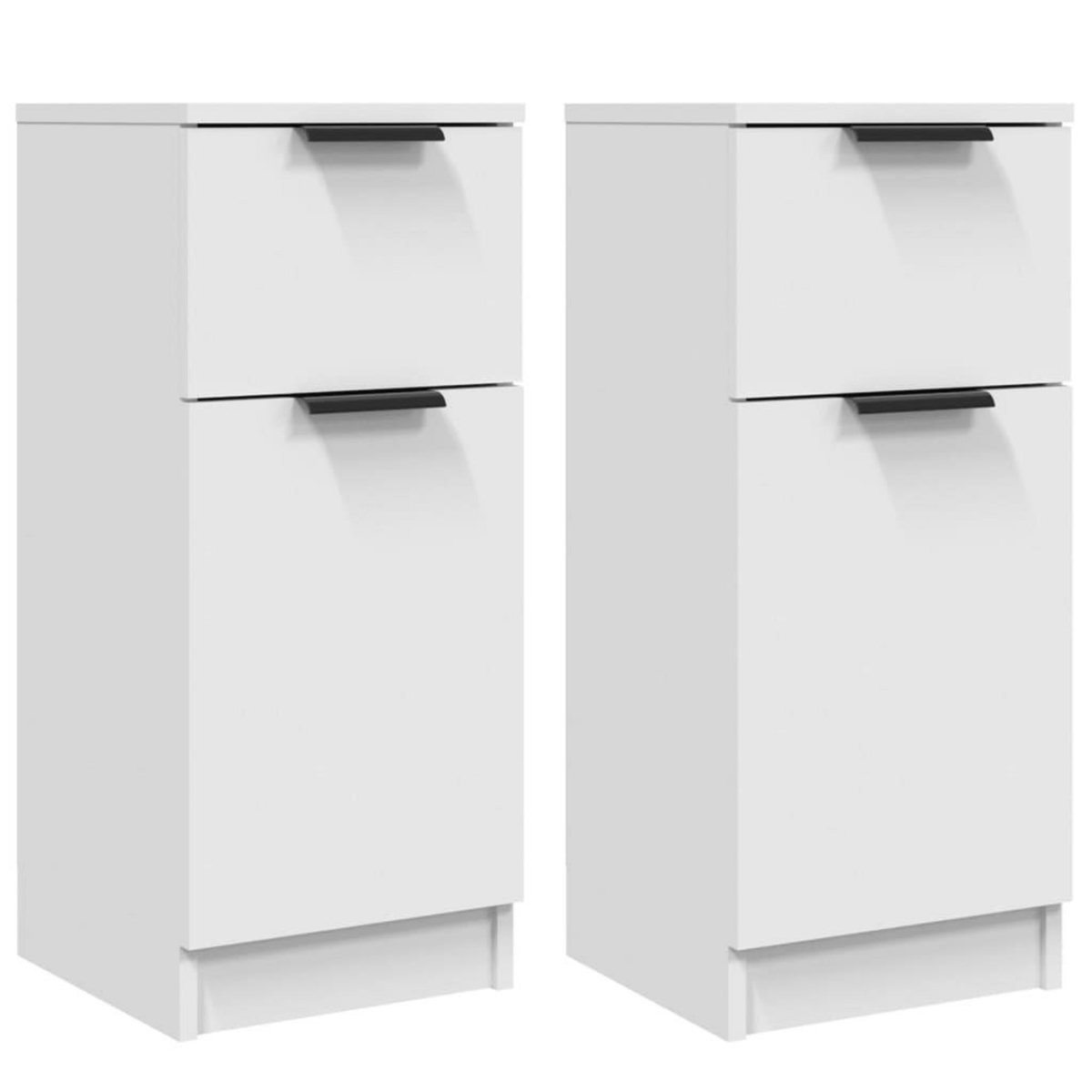 VIDAXL Buffets 2 pcs blanc 30x30x70 cm bois d'ingenierie