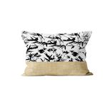 SOLEIL D'OCRE Coussin en coton MAYLINE, par Soleil d'ocre. Coloris disponibles : Blanc