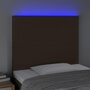 Voir la diapositive 3 : VIDAXL Tete de lit a LED Marron fonce 80x5x118/128 cm Tissu