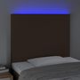 Voir la diapositive 3 : VIDAXL Tete de lit a LED Marron fonce 80x5x118/128 cm Tissu