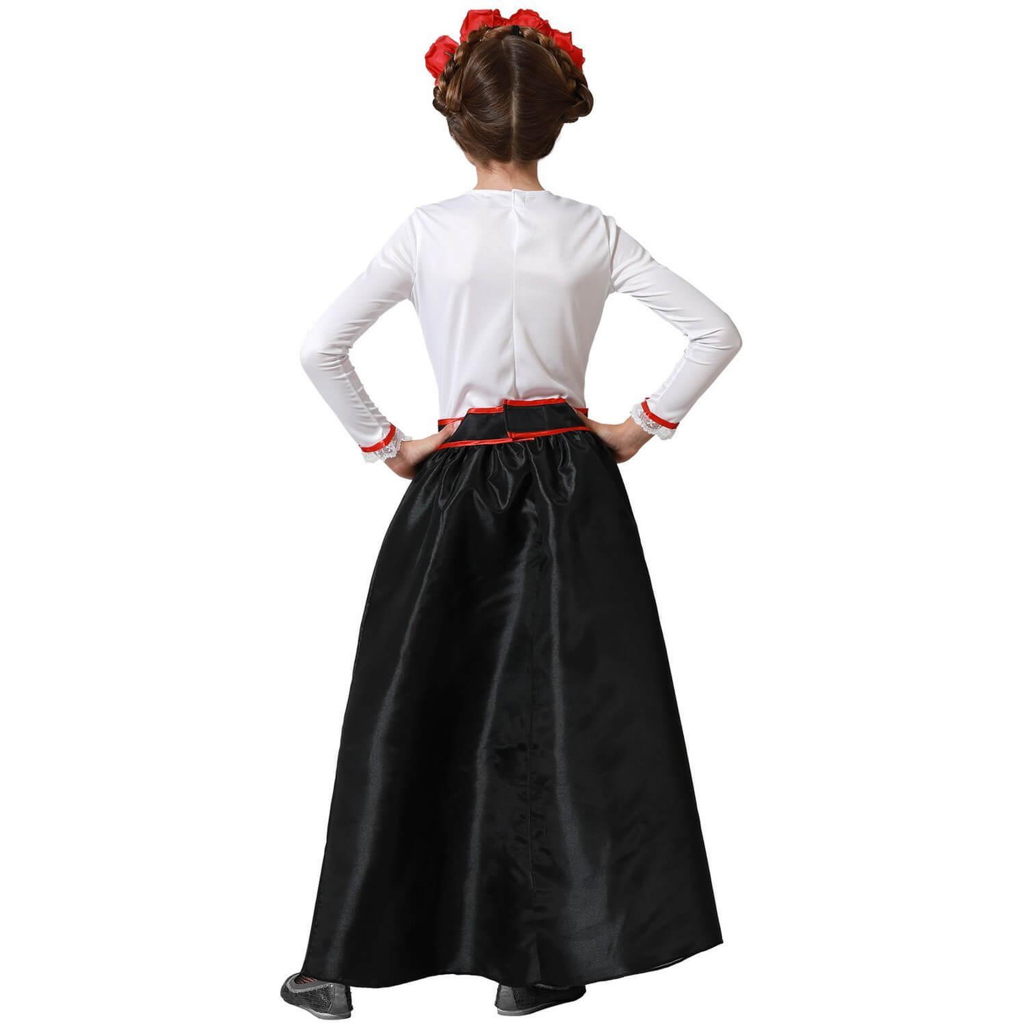 Voir la diapositive 3 : ATOSA Déguisement squelette mexicain - Fille - 3/4 ans (96 à 104 cm)