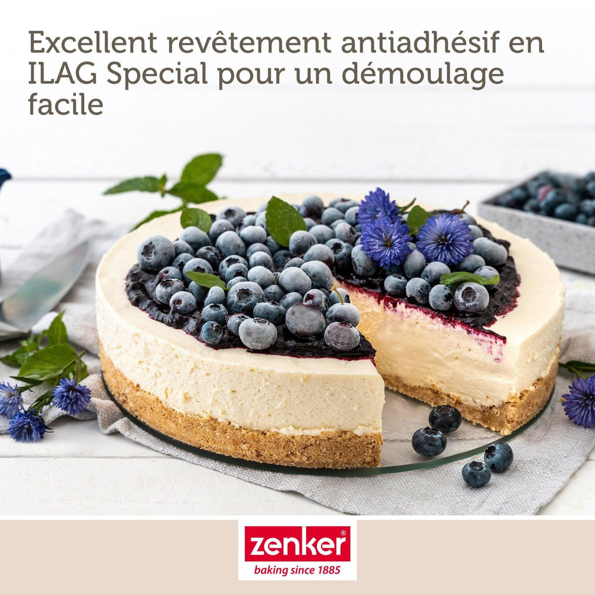 ZENKER Moule à manqué à charnière 26 cm avec couvercle de transport Zenker Pure