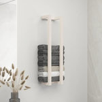 VIDAXL Porte-serviette Blanc 23x18x90 cm Bois de pin massif