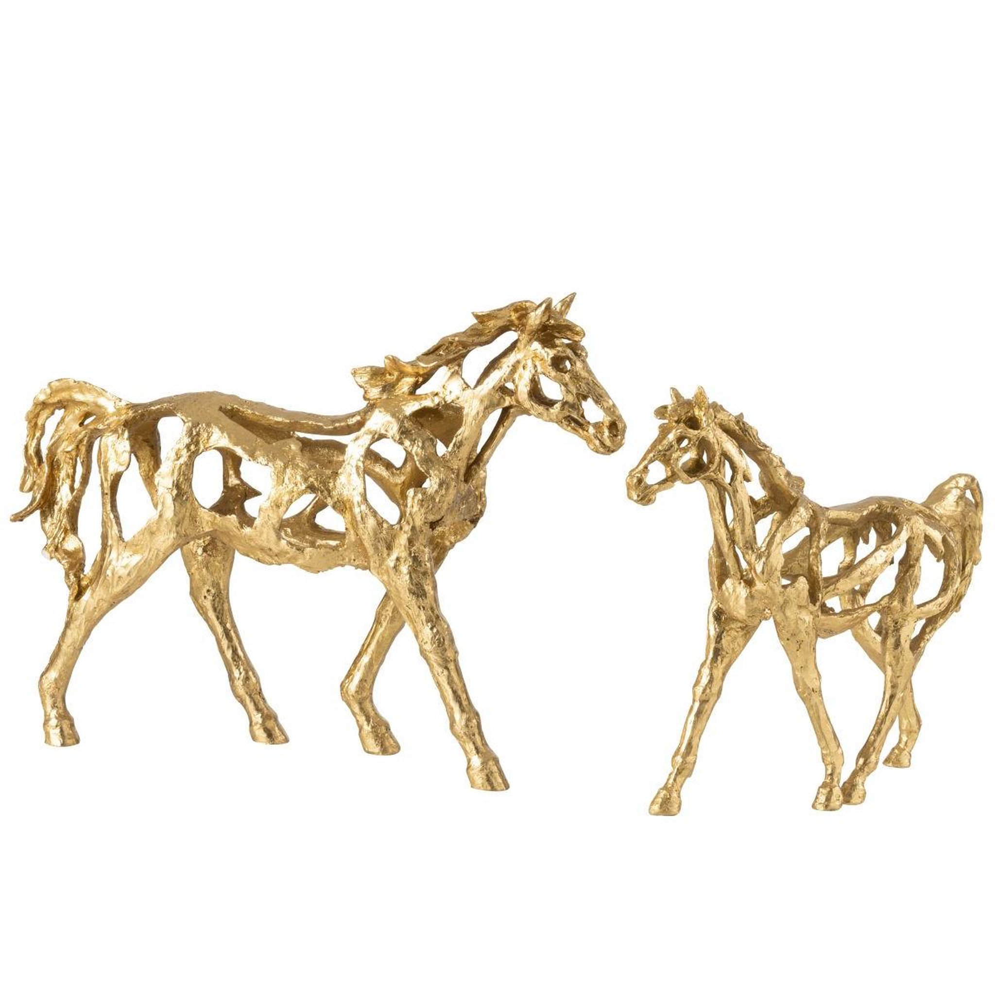 Voir la diapositive 6 : J-LINE Statuette cheval ajouré  hollywood  44cm doré