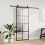 Voir la diapositive 3 : VIDAXL Porte coulissante kit de quincaillerie noir 90x205 cm verre ESG