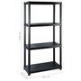 Voir la diapositive 6 : VIDAXL Etagere de rangement a 4 niveaux Noir 183x30,5x130 cm Plastique