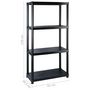 Voir la diapositive 6 : VIDAXL Etagere de rangement a 4 niveaux Noir 183x30,5x130 cm Plastique