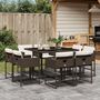 Voir la diapositive 1 : VIDAXL Ensemble a manger de jardin et coussins 9 pcs marron poly rotin
