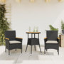 Voir la diapositive 1 : VIDAXL Ensemble a manger de jardin et coussins 3 pcs noir rotin acacia