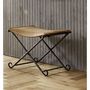 Voir la diapositive 3 : Paris Prix Tabouret Pliable en Cuir  Rodéo  58cm Marron