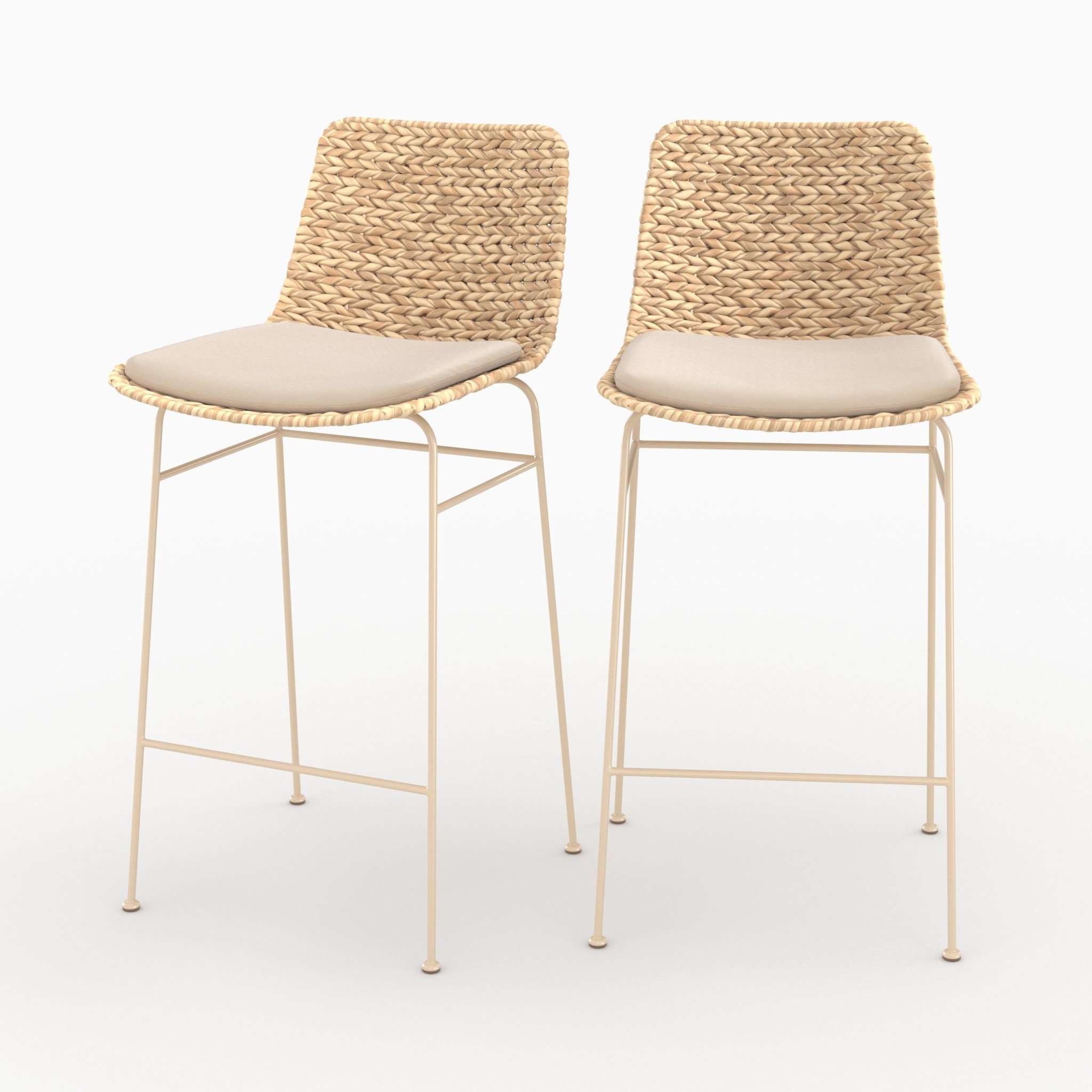 MAISON PAVANE Lot de 2 chaises pour îlot central 66 cm en matière naturelle-faro
