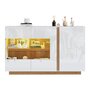 Voir la diapositive 1 : MERAX Buffet 3 porte(s) 0 tiroir(s) - 138 cm blanc led panneau de particules