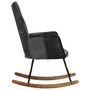 Voir la diapositive 3 : VIDAXL Chaise a bascule Noir Cuir veritable et toile