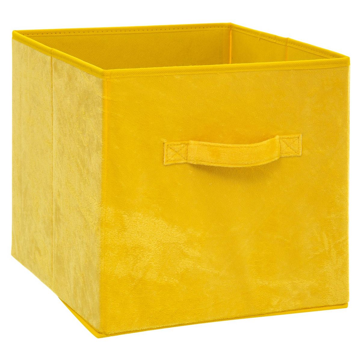 DIVERS Boîte de rangement design velours Mix n' modul - L. 31 x l. 31 cm - Jaune