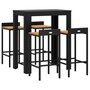 Voir la diapositive 3 : VIDAXL Ensemble de bar jardin 5 pcs noir poly rotin/bois massif acacia