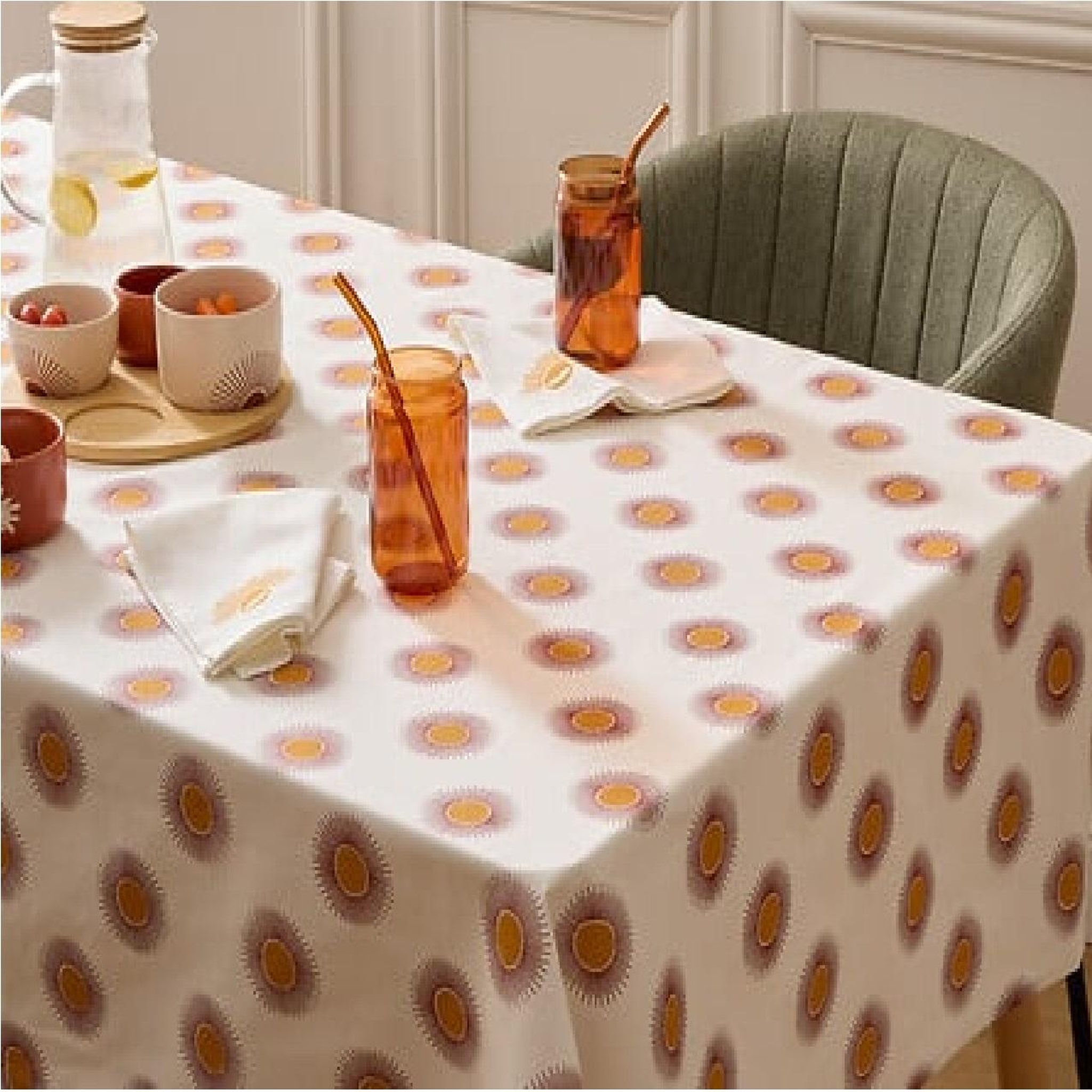 Voir la diapositive 3 : Eden Nappe en coton soleil design et moderne