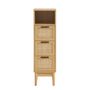 Voir la diapositive 3 : Demi colonne de rangement salle de bain avec cannage naturel H100cm AMANDINE