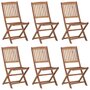 Voir la diapositive 2 : VIDAXL Chaises pliables de jardin lot de 6 avec coussins Bois d'acacia