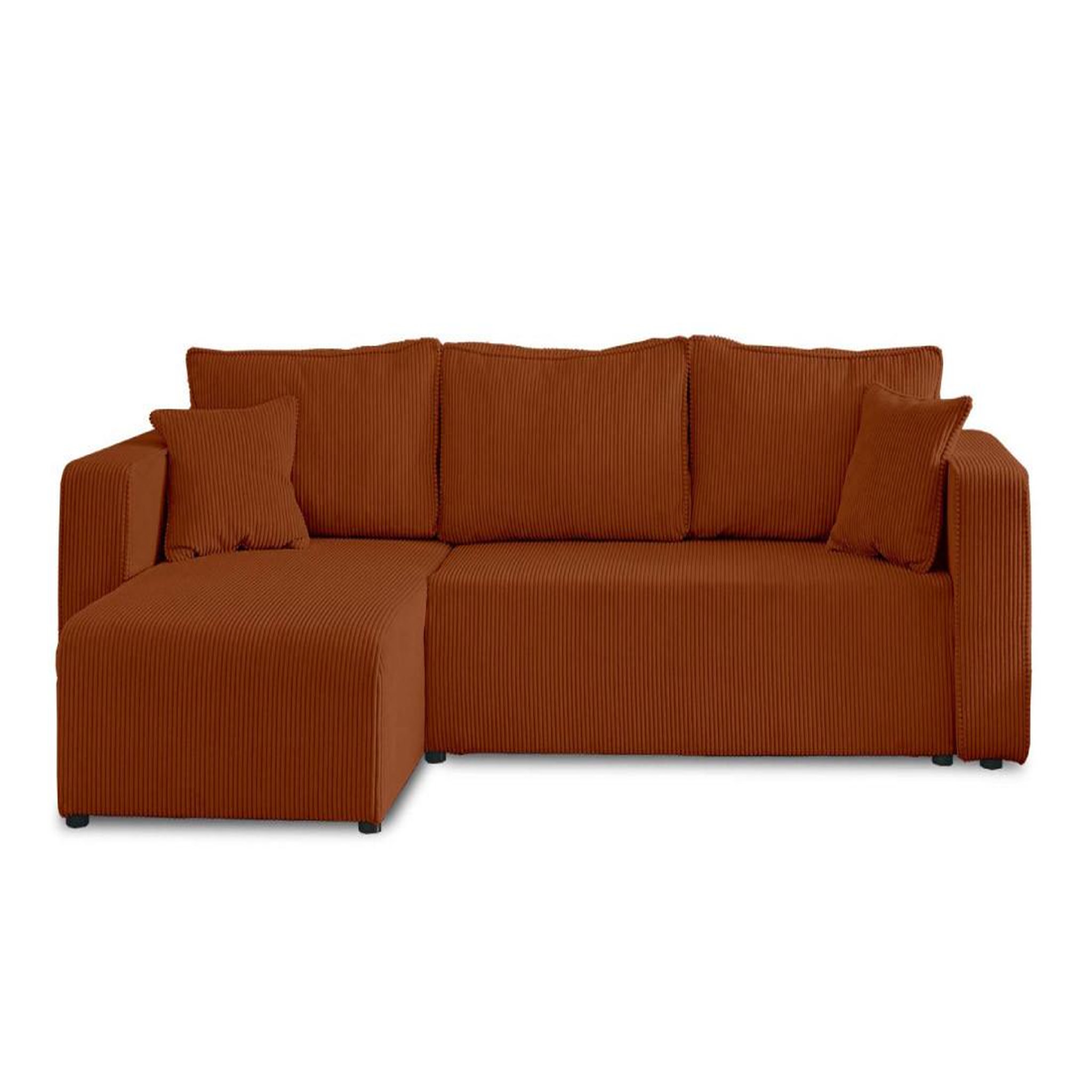 Voir la diapositive 1 : BEST MOBILIER Topaze - canapé d'angle réversible - 4 places - convertible avec coffre - en velours côtelé