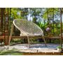 Voir la diapositive 2 : Jardiline Fauteuil de jardin rond en macramé coton - Jardiline