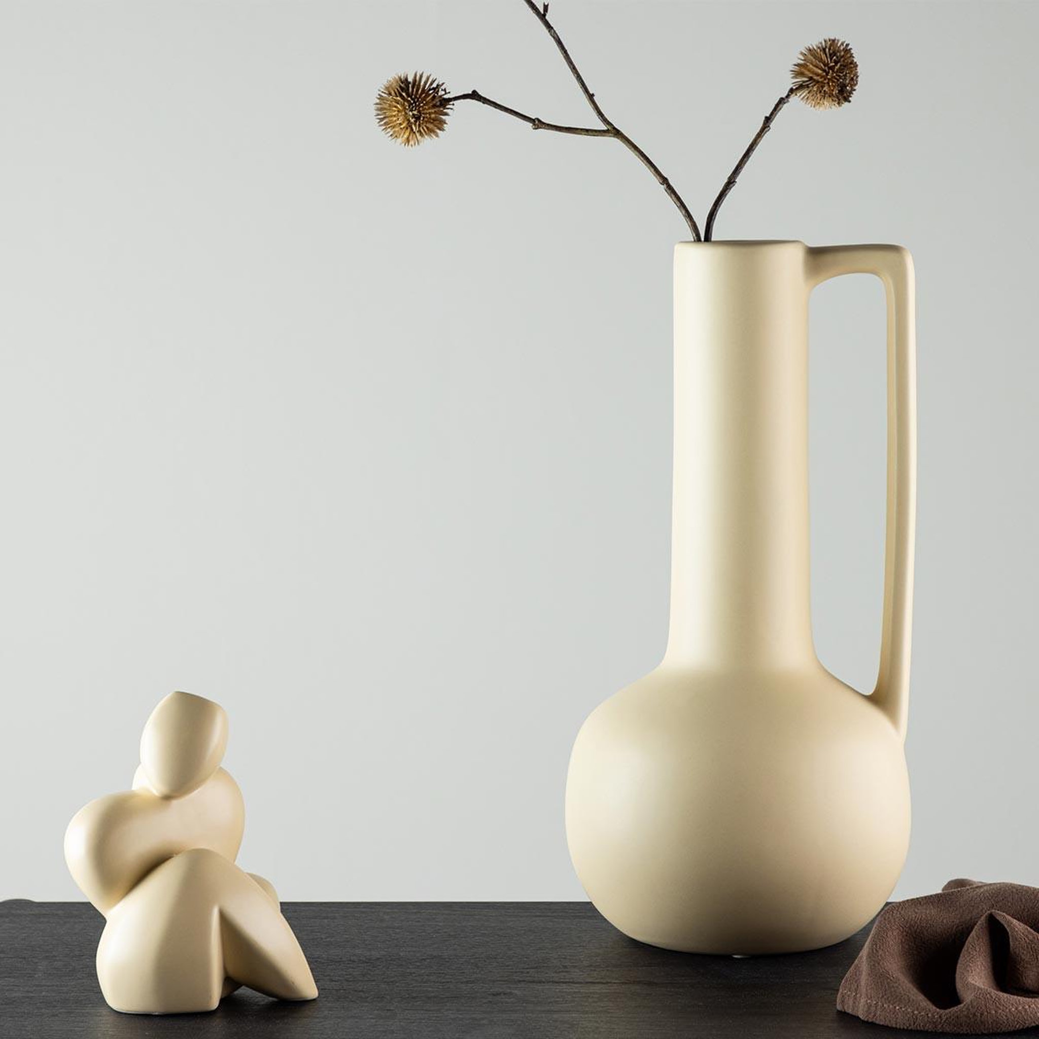Voir la diapositive 5 : Paris Prix Vase design en céramique  allis  36cm jaune